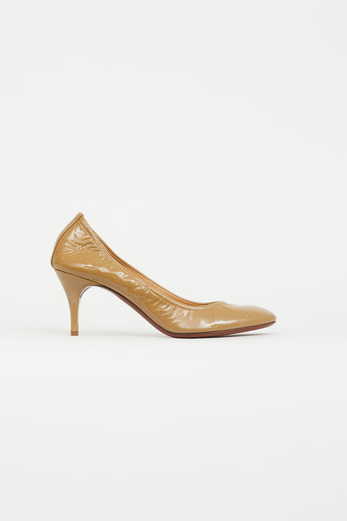 Lanvin Beige Patent Leather Low Heel