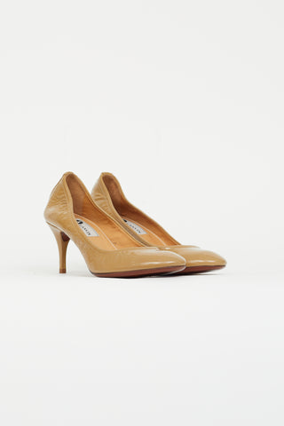 Lanvin Beige Patent Leather Low Heel