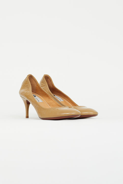 Lanvin Beige Patent Leather Low Heel