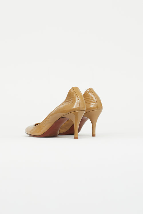 Lanvin Beige Patent Leather Low Heel