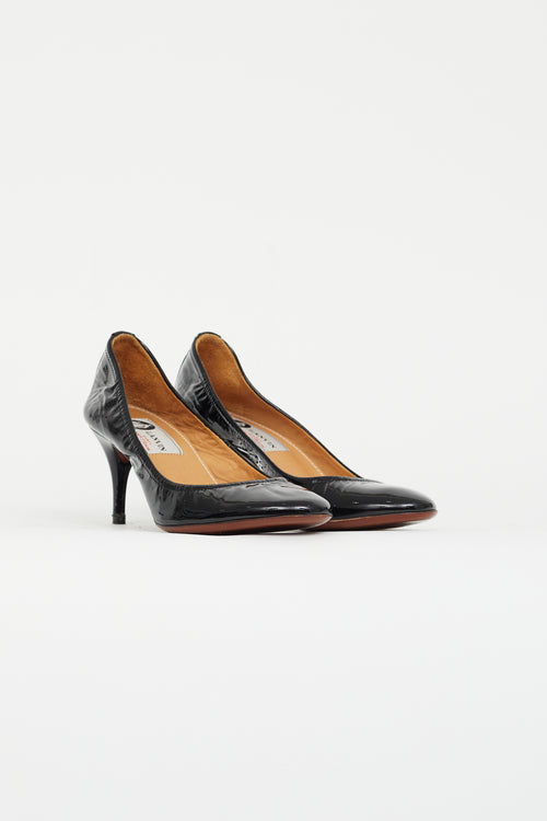 Lanvin Black Patent Leather Low Heel