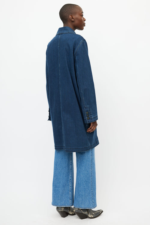 Lanvin x Acne SS 2009 Blue Double Breasted Denim Trench Coat