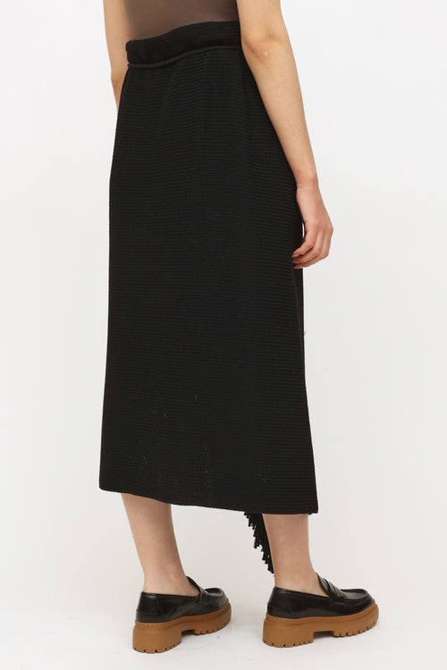  2015 Black Wool Wrap Skirt