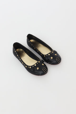 Marc Jacobs Kids Black Animal Ballet Flats