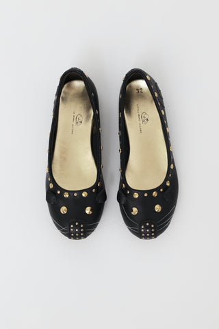 Marc Jacobs Kids Black Animal Ballet Flats