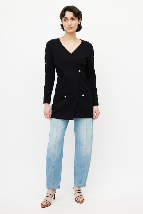 Loewe Black 
Gold Button Cardigan