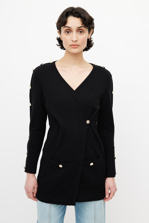 Loewe Black 
Gold Button Cardigan