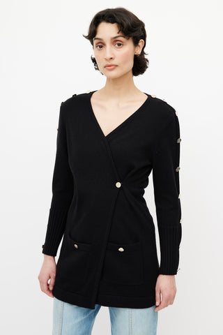 Loewe Black 
Gold Button Cardigan