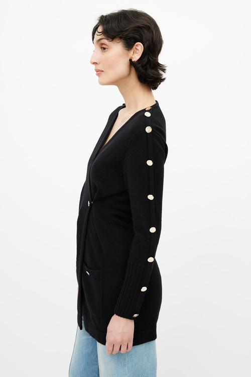 Loewe Black 
Gold Button Cardigan