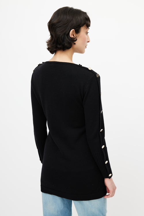 Loewe Black 
Gold Button Cardigan