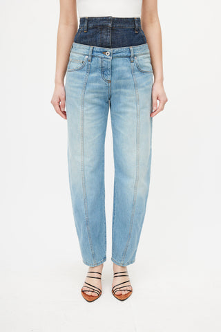 Loewe Blue Two Tone Layered Jeans