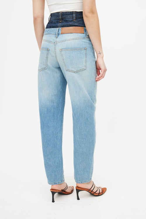 Loewe Blue Two Tone Layered Jeans