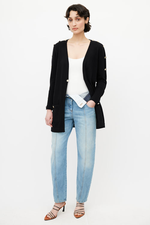 Loewe Blue Two Tone Layered Jeans