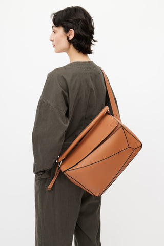 Loewe Brown Large Puzzle Bag