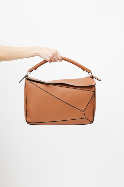 Loewe Brown Large Puzzle Bag