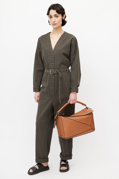 Loewe Brown Large Puzzle Bag