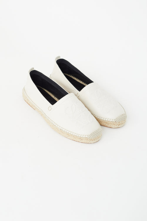 Loewe Cream Anagram Leather Espadrille