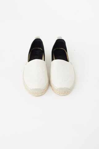 Loewe Cream Anagram Leather Espadrille