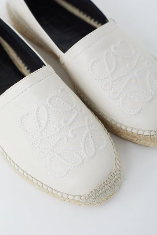 Loewe Cream Anagram Leather Espadrille