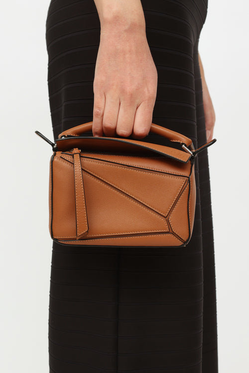 Loewe Brown Mini Puzzle Bag