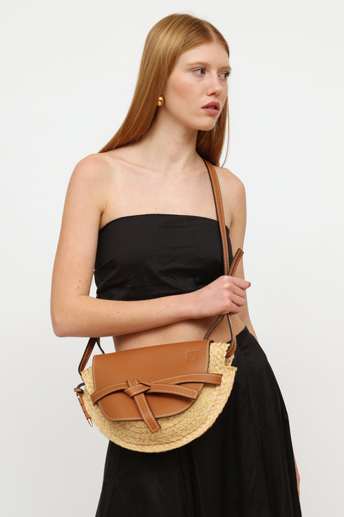 Loewe Raffia Gate Crossbody Bag