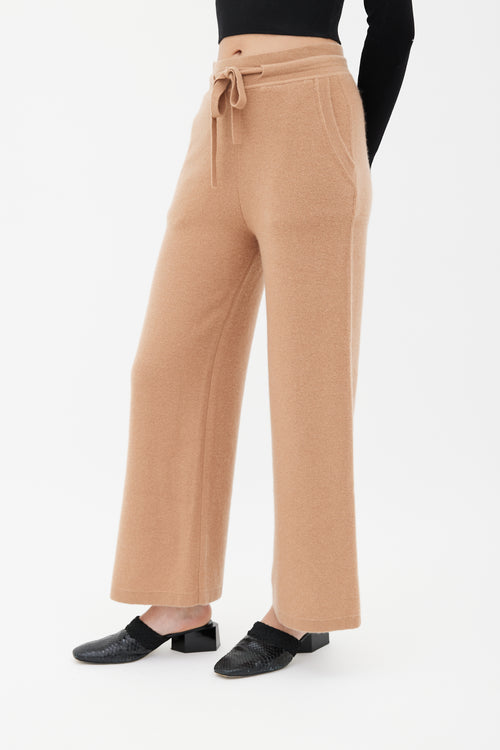 Loro Piana Brown Cashmere 
Wool Wide Leg Pant