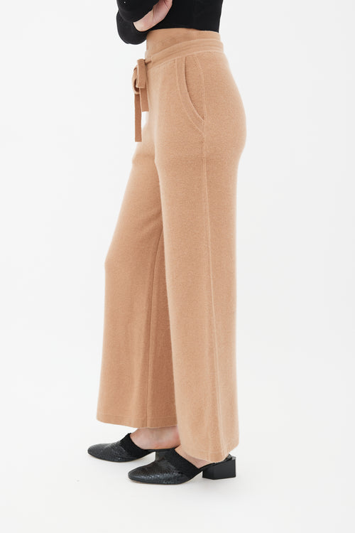 Loro Piana Brown Cashmere 
Wool Wide Leg Pant