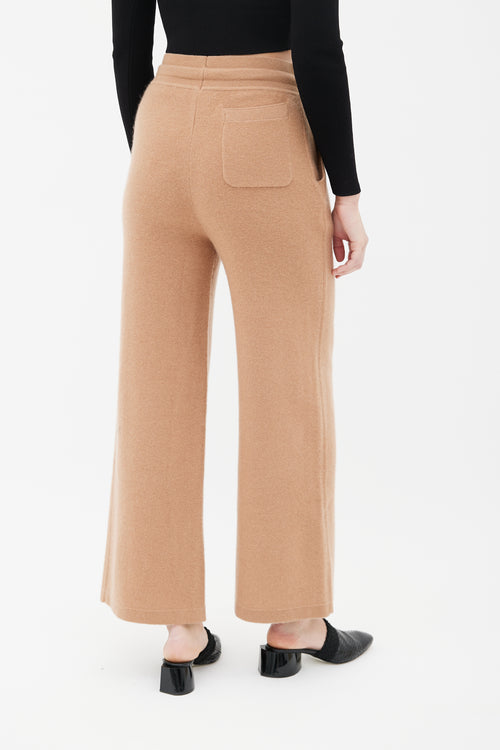 Loro Piana Brown Cashmere 
Wool Wide Leg Pant