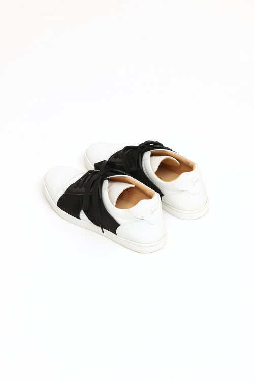 Christian Louboutin White 
Black Bandaged Sneaker