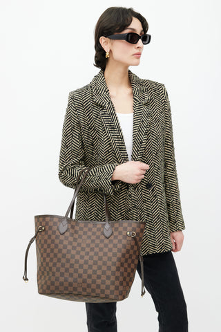 Louis Vuitton Brown Damier Ebene Neverfull MM Tote Bag