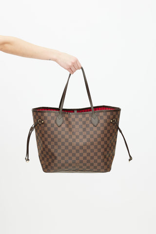 Louis Vuitton Brown Damier Ebene Neverfull MM Tote Bag