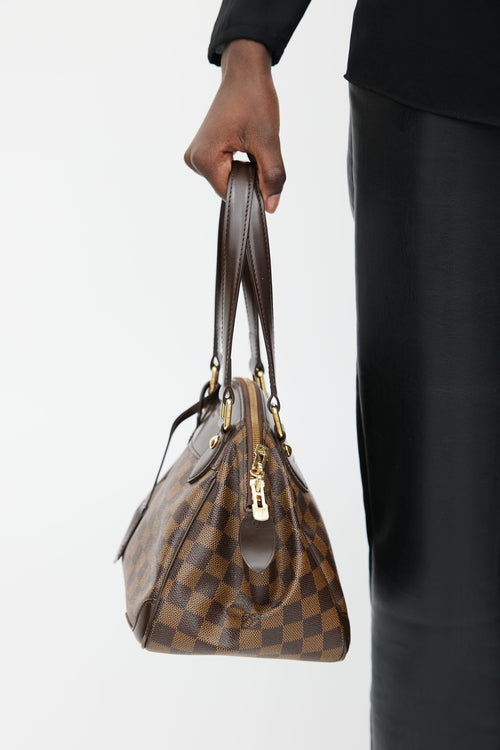 Louis Vuitton Brown Leather 
Damier Verona Shoulder Bag