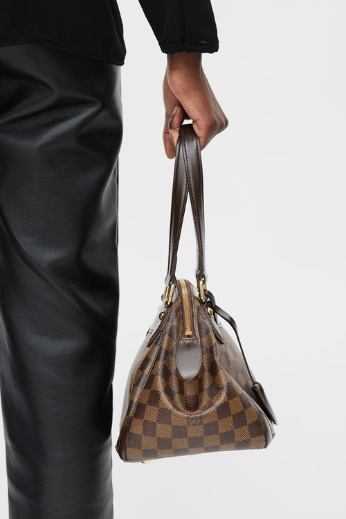 Louis Vuitton Brown Leather 
Damier Verona Shoulder Bag