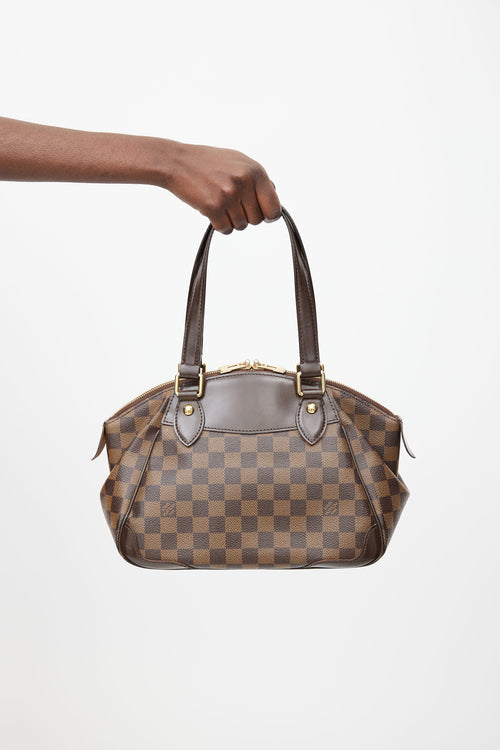 Louis Vuitton Brown Leather 
Damier Verona Shoulder Bag