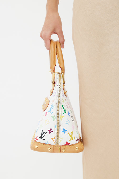 Louis Vuitton X Takashi Murakami 2004 White Multicolore Alma PM Bag