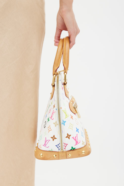 Louis Vuitton X Takashi Murakami 2004 White Multicolore Alma PM Bag