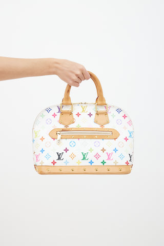 Louis Vuitton X Takashi Murakami 2004 White Multicolore Alma PM Bag