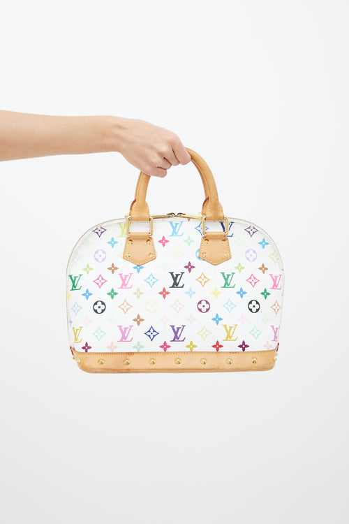 Louis Vuitton X Takashi Murakami 2004 White Multicolore Alma PM Bag