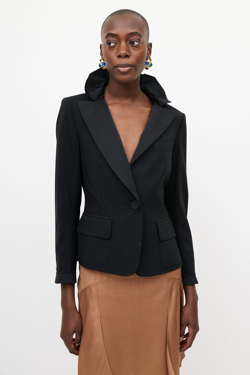 Louis Vuitton Black Ruffled Blazer