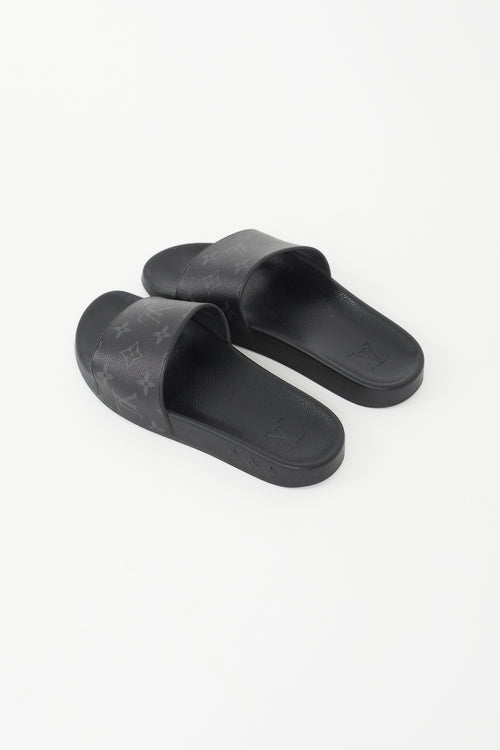 Louis Vuitton Black Waterfront Mule Slide