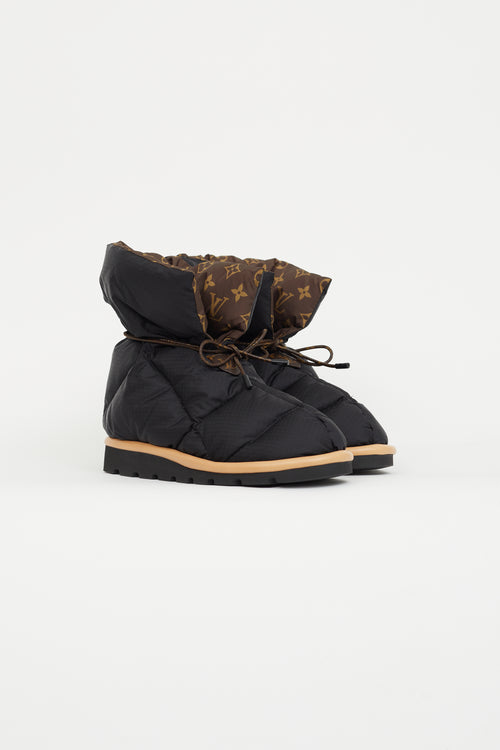 Louis Vuitton Black 
Brown Pillow Comfort Ankle Boot