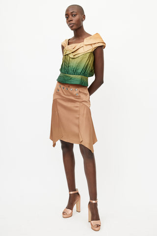 Louis Vuitton Brown Lace Up Skirt