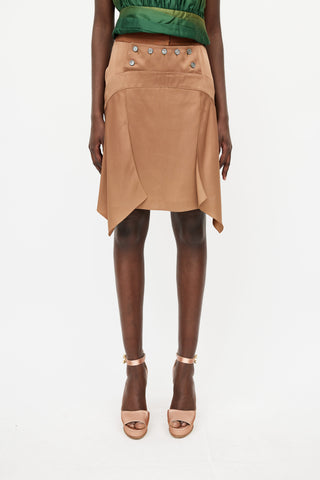 Louis Vuitton Brown Lace Up Skirt