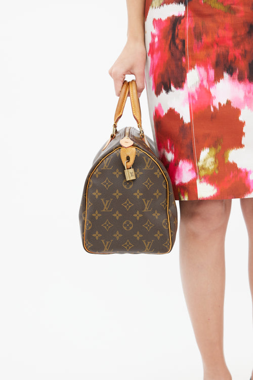 Louis Vuitton Brown Leather Speedy 30 Bag