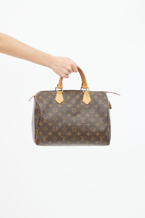 Louis Vuitton Brown Leather Speedy 30 Bag