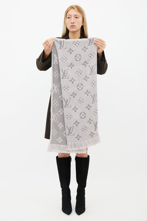 Louis Vuitton Grey Logomania Tassel Scarf