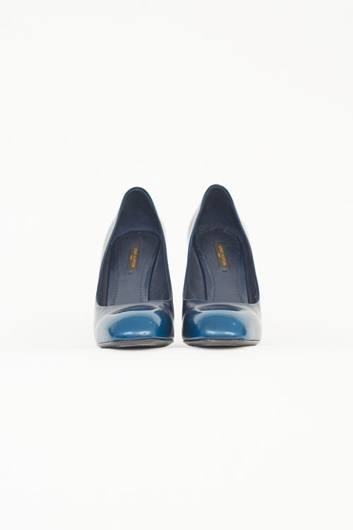 Louis Vuitton Navy Gradient Leather Pump