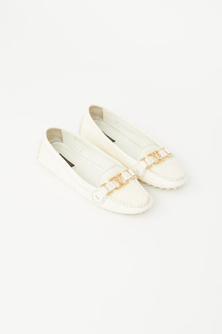 Louis Vuitton White Patent Driving Loafer