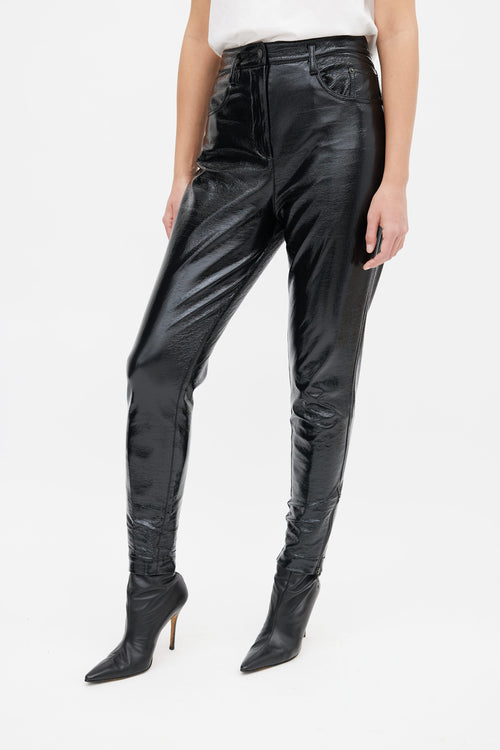 Louis Vuitton Black Crinkled Vinyl Pant