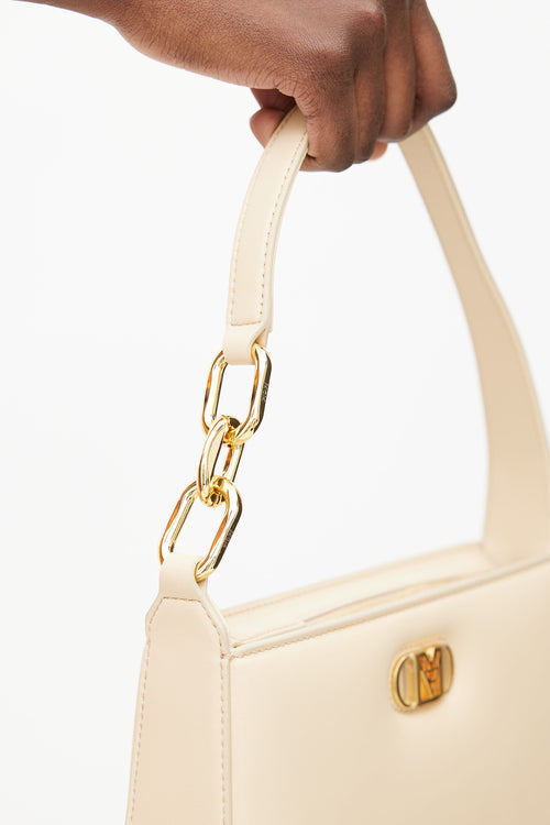 MCM Beige 
Gold Nappa Leather Mode Travia Shoulder Bag